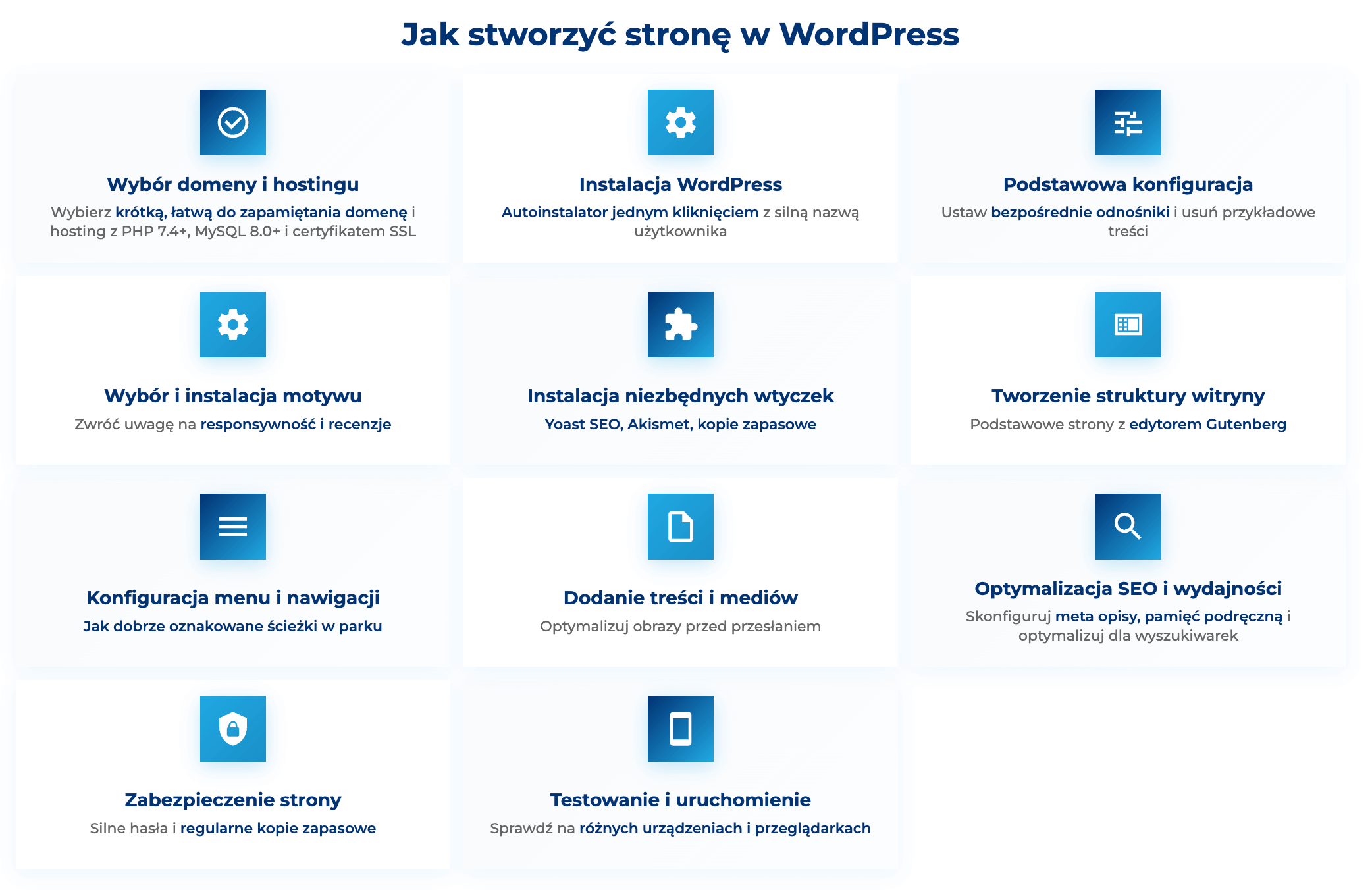 infografika przedstawiaj&#261;ca, jak stworzy&#263; stron&#281; w WordPress
