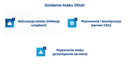 infografika przedstawiająca działanie ataku DDOS