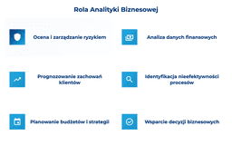 infografika przedstawiająca rolę analityki biznesowej