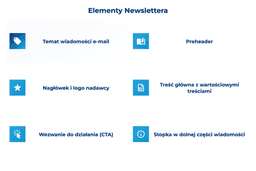infografika przedstawiająca elementy newslettera