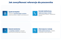 infografika przedstawiająca, jak zweryfikować referencje dla pracownika