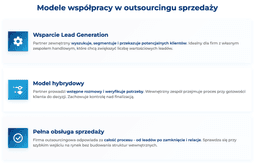 infografika przedstawiaj&#261;ca modele wsp&oacute;&#322;pracy w outsourcingu sprzeda&#380;y