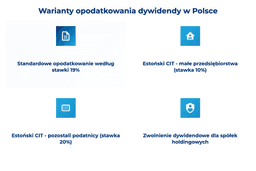 infografika przedstawiaj&#261;ca warianty opodatkowania dywidendy w Polsce