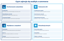 infografika przedstawiaj&#261;ca to, czym zajmuje si&#281; analityk e-commerce