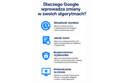 infografika przedstawiaj&#261;ca powody zmian w algorytmach google