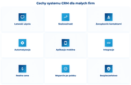 infografika przedstawiaj&#261;ca cechy systemu crm dla ma&#322;ych firm