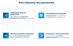 infografika przedstawiaj&#261;ca rol&#281; referencji dla pracownika