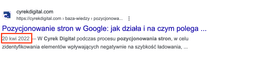 wyniki wyszukiwania, czas publikacji