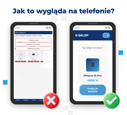 infografika przedstawiaj&#261;ca stron&#281; dostosowan&#261; i niedostosowan&#261; do urz&#261;dze&#324; mobilnych