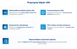infografika przedstawiaj&#261;ca najcz&#281;stsze przyczyny b&#322;&#281;du 400