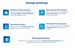 infografika przedstawiaj&#261;ca rodzaje phishingu