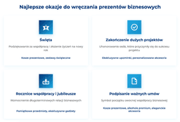 infografika przedstawiaj&#261;ca najlepsze okazje do wr&#281;czania prezent&oacute;w biznesowych