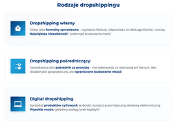 infografika przedstawiaj&#261;ca rodzaje dropshippingu