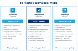 infografika przedstawiaj&#261;ca cennik audytu social media