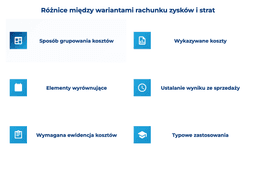 infografika przedstawiaj&#261;ca r&oacute;&#380;nice mi&#281;dzy wariantem por&oacute;wnawczym i kalkulacyjnym rachunku zysk&oacute;w i strat