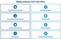 infografika przedstawiająca błędy podczas exit interview
