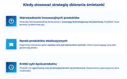 infografika przedstawiaj&#261;ca, kiedy stosowa&#263; strategi&#281; zbierania &#347;mietanki