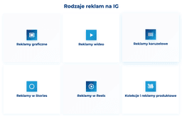 infografika przedstawiaj&#261;ca rodzaje reklam na IG