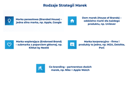 infografika przedstawiająca rodzaje strategii marek