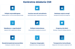 infografika przedstawiaj&#261;ca konkretne dzia&#322;ania csr
