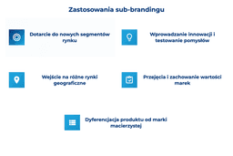 infografika przedstawiaj&#261;ca zastosowania sub-brandingu