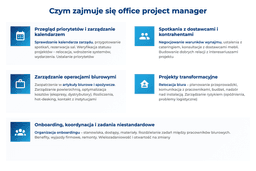 infografika przedstawiająca, czym zajmuje się office project manager