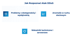 infografika przedstawiająca, jak rozpoznać atak ddos